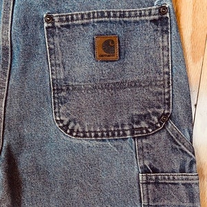 1990s Carhartt Double Knee Distressed Vintage Workwear Denim Jeans Punk Street Rocker Country Western Industrial Grunge Biker Alt 34x30 image 6