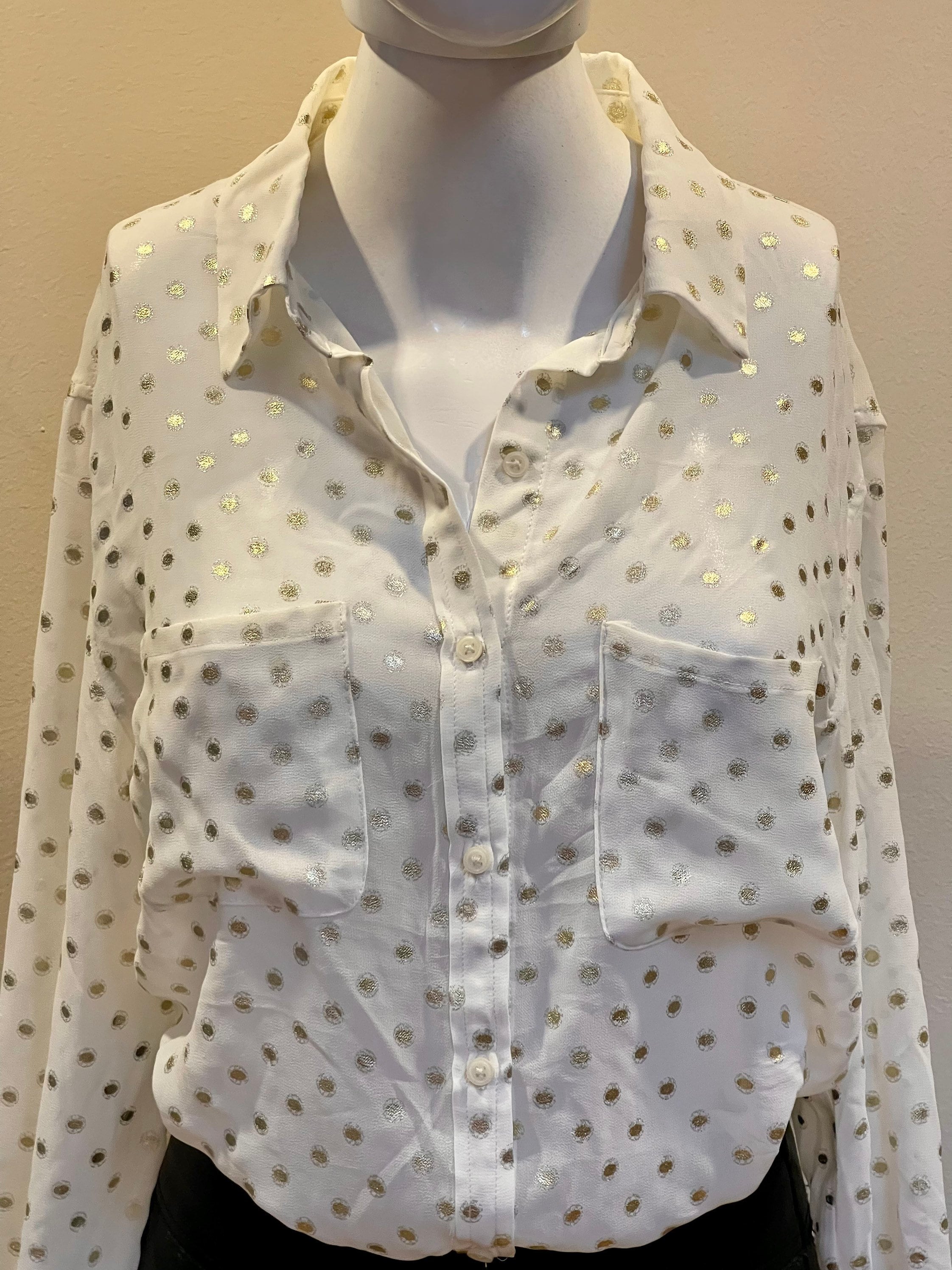 Gold Dot V-neck Blouse main image 1
