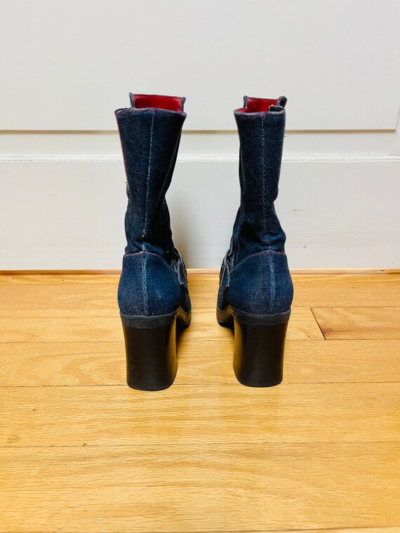 Tommy Hilfiger 90s Denim Booties Blue Jean Zipper Pil… Gem
