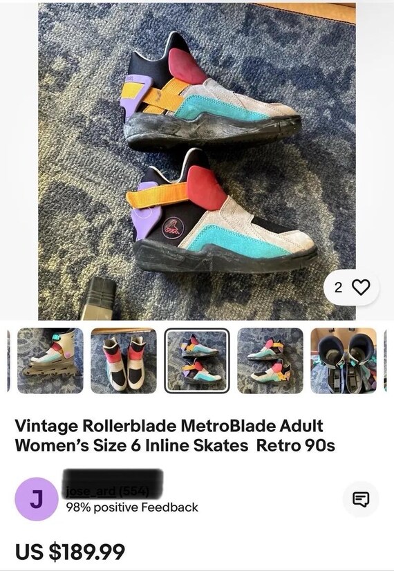Vintage 90s Rollerblade Metroblade Multicolor Boots Shoes Hi  display picture 2