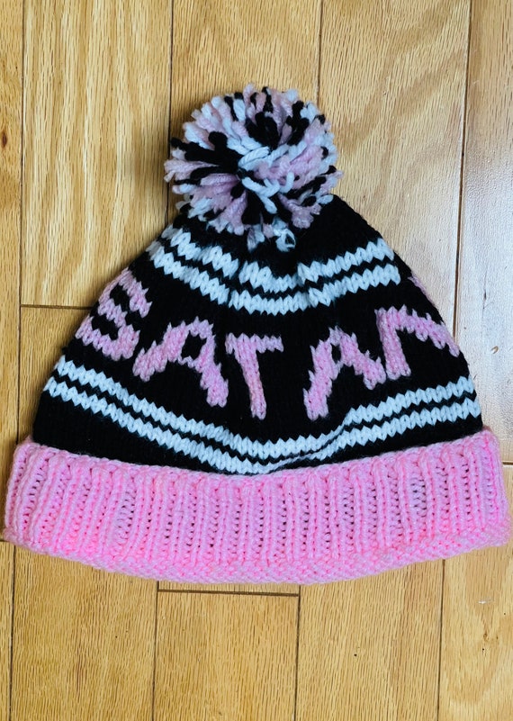 Hail Satan Handmade Crochet OOAK Hat “HAIL SATAN” 