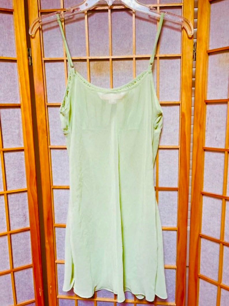 90s Victorias Secret Milkmaid Baby Doll Cucumber Green Sheer Nightgown