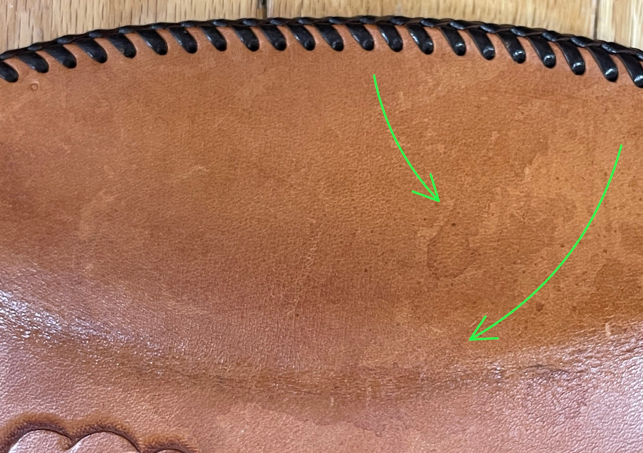 OLD レザー　手袋　カバンセット RARE 1950s Handmade Hand Tooled Whiskey Hue Leather Chinese