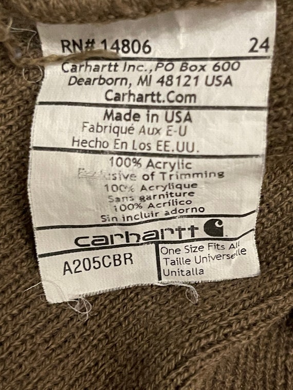 RARE 90s Carhartt Big Logo Knit Hat “Carhartt Bro… - image 7
