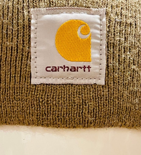 RARE 90s Carhartt Big Logo Knit Hat “Carhartt Bro… - image 6