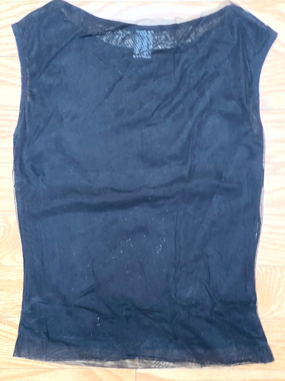 Gorgeous Netting Blouse Black With Front Floral E… - image 6