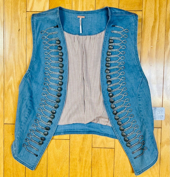 NWT Free People Officer Vest Military Studded Ves… - image 4