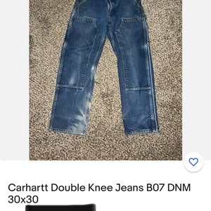 1990s Carhartt Double Knee Distressed Vintage Workwear Denim Jeans Punk Street Rocker Country Western Industrial Grunge Biker Alt 34x30 image 10