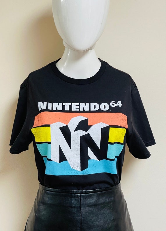 Nintendo 64 Black Vintage Graphic Logo T-Shirt Ni… - image 3