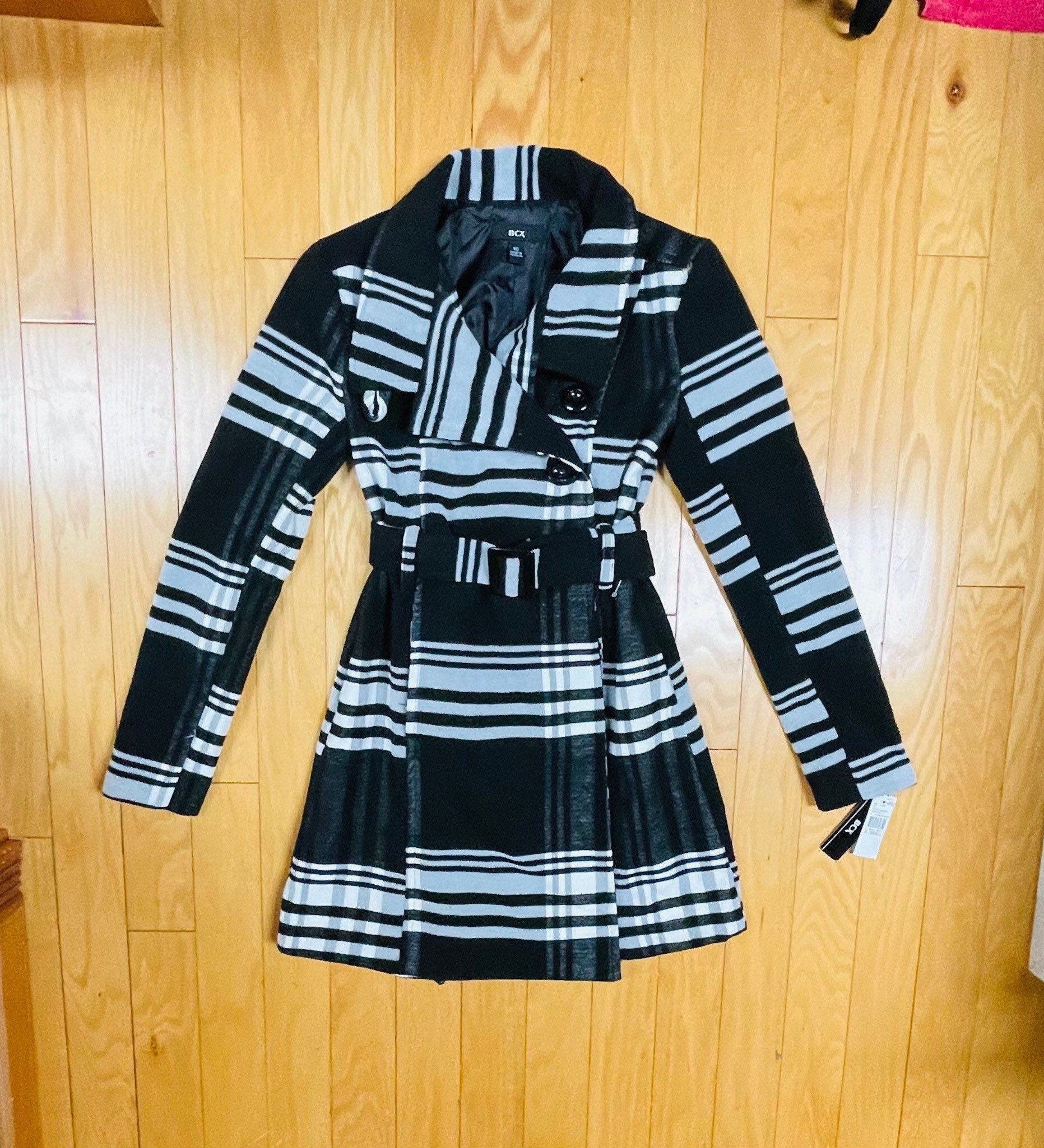 Bcbg plaid deals coat