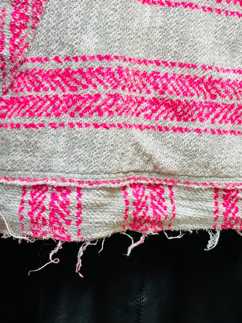 90s Hot Pink Drug Rug Baja Hoodie Florescent Pink Hippie Boho Etsy
