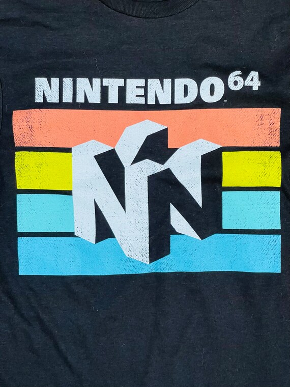 Nintendo 64 Black Vintage Graphic Logo T-Shirt Ni… - image 7