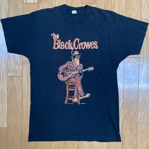 Auténtico y raro Black Crowes Blues is Blood American Tour de 1990 Excelente estado Producto de colección de la banda Talla L