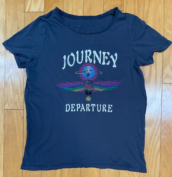 Vintage 70s Journey Departure T-shirt Steel Grey Flattering