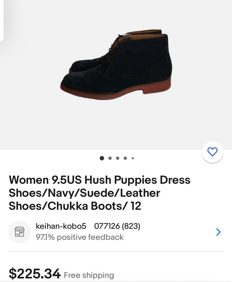 1960s Vintage Iconic Hush Puppies Navy Perforated Oxford Low Heel Shoes image 9