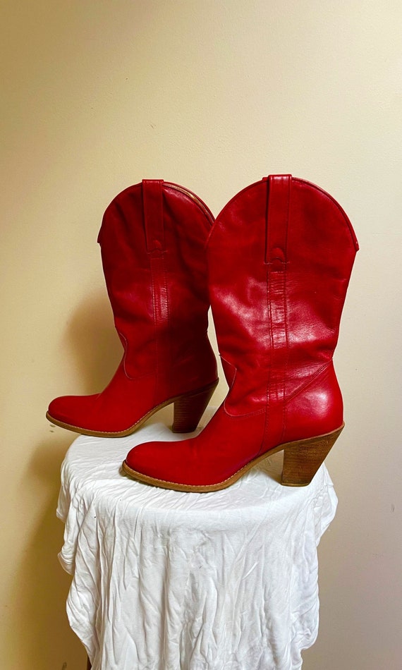 RARE Y2K Jessica Simpson Strawberry Red Leather C… - image 1