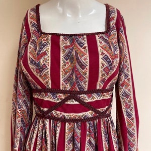 1960s Handmade Renaissance Medieval Long Maxi Ankle Dress Hippie Boho Wedding Dress Festival Romantic Earth Mother Pre-Raphaelite Romantic
