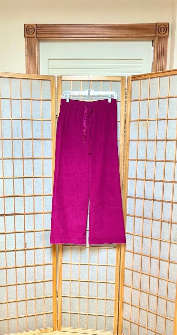 1970s Fuchsia Pink Corduroy Pants Unique Vintage C