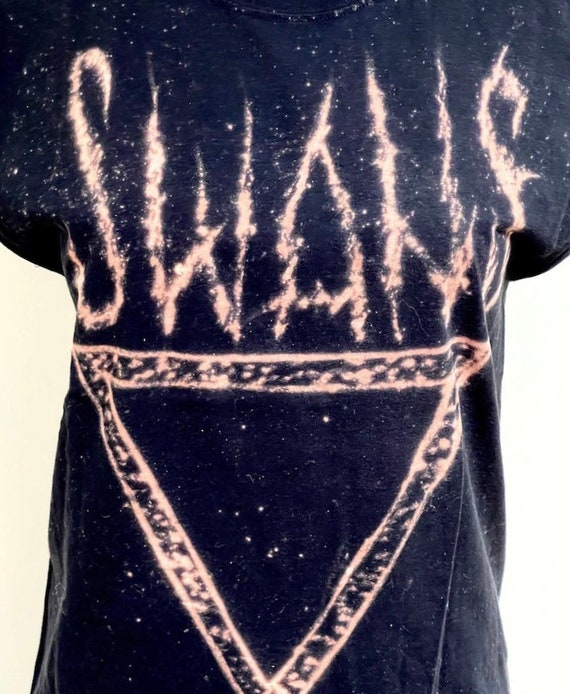 RARE Swans 1980s OOAK Underground Black Batik Tie Dye Merch T