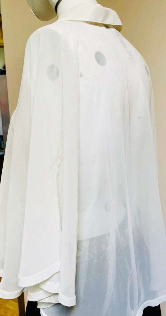 Beautiful Y2K Transparent Sheer Flowing Cape Blou… - image 3