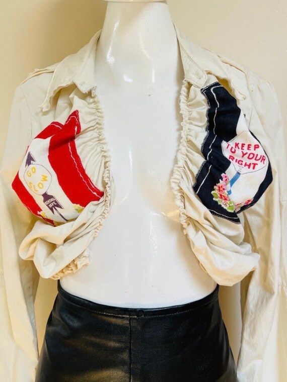 Altered Ruched Shrug / Bolero Jacket Handmade One… - image 3