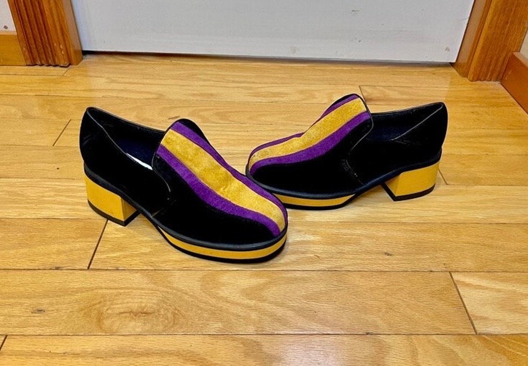 70s Nubuck Suede Tricolor Colorway Vintage Platform Heels Stompers ...
