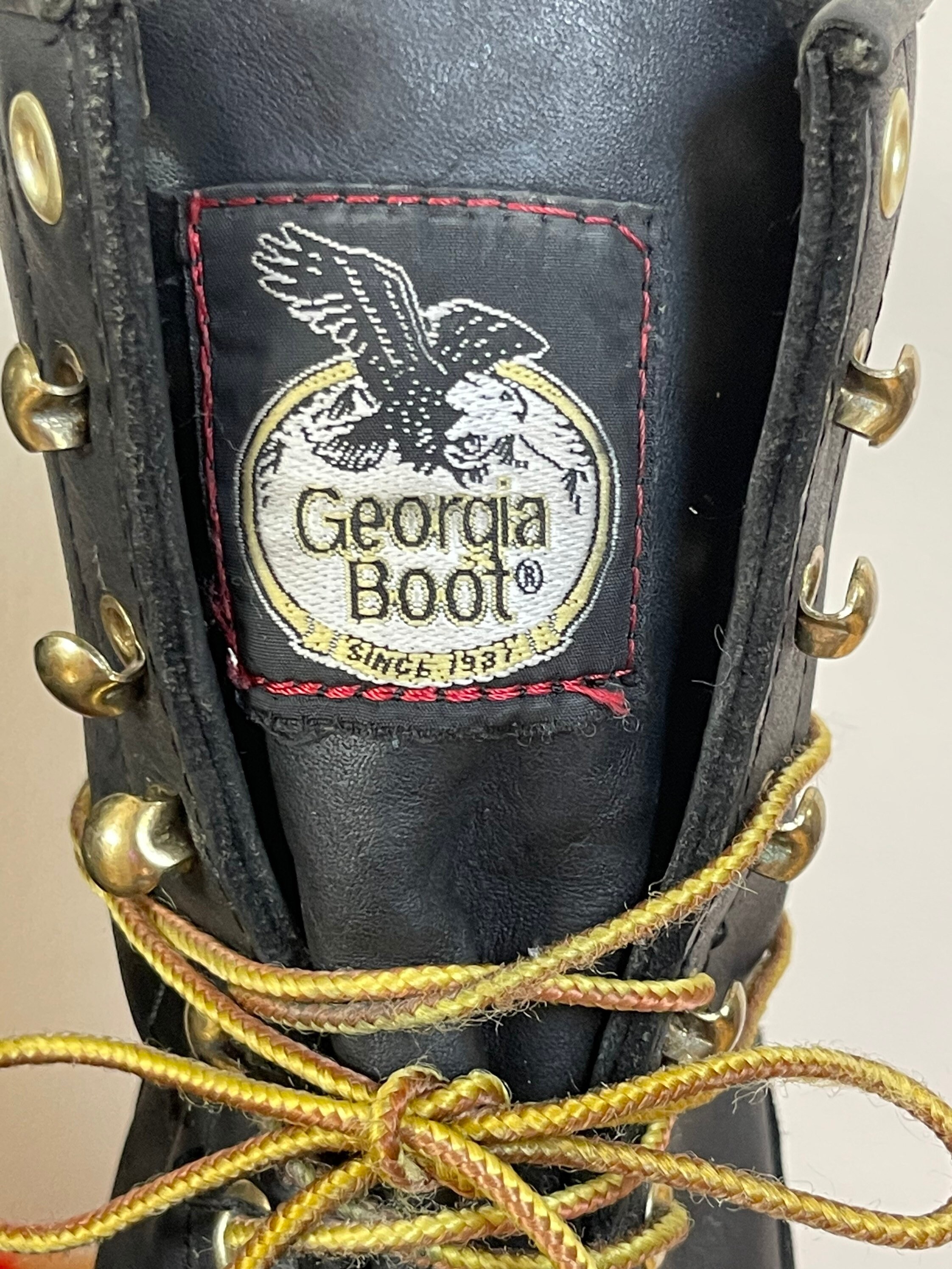 1990s Georgia Boots Electricians Boots Black Rough Out Leather Work Boots  Steel Toes Lug Soles Punk Goth Grunge Distressed Streetcore Mens - Etsy