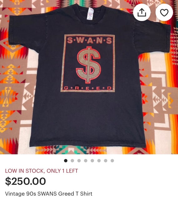 RARE Swans 1980s OOAK Underground Black Batik Tie Dye Merch T