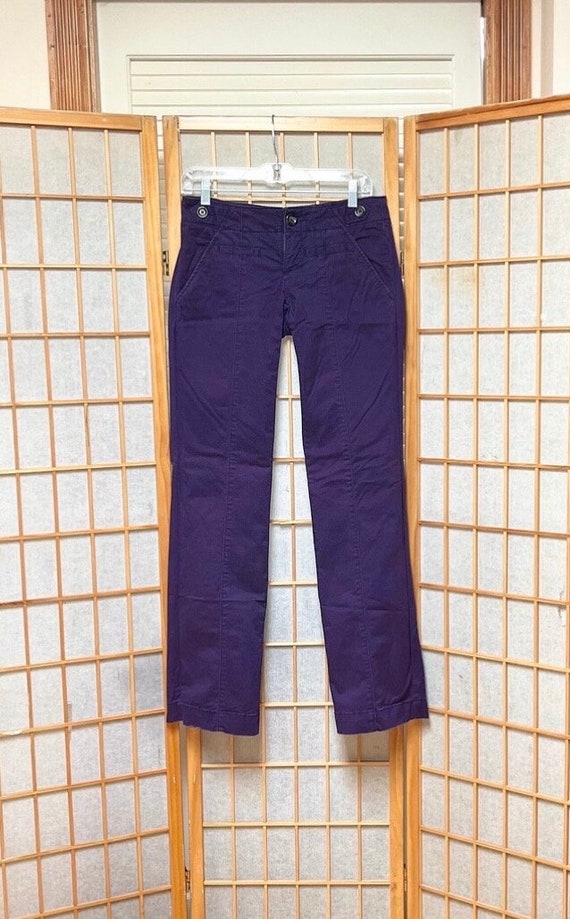 1990s Dark Purple Chino Pants Grape Purple Cotton 