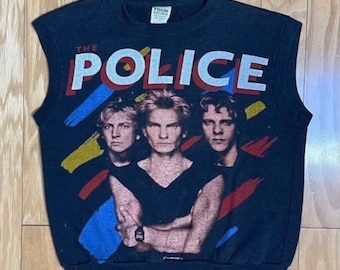 SELTEN Die Polizei Muskel-T-Shirt Synchromicity Nordamerika Tour 1983-84 Vintage Band Merch Grail Tour Sportbekleidung