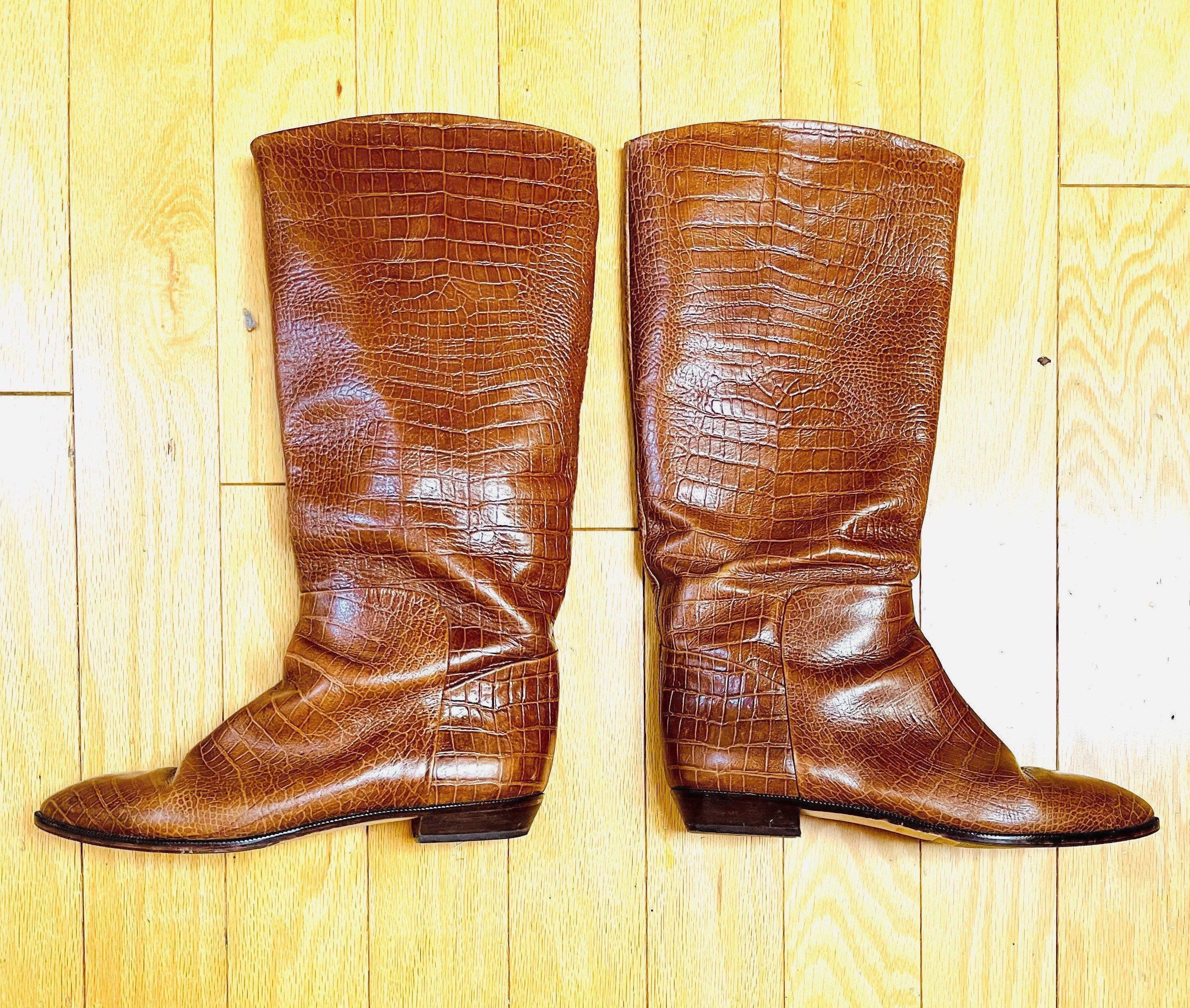 1970s Bandolino Italian-made Honey Brown Imitation Gator