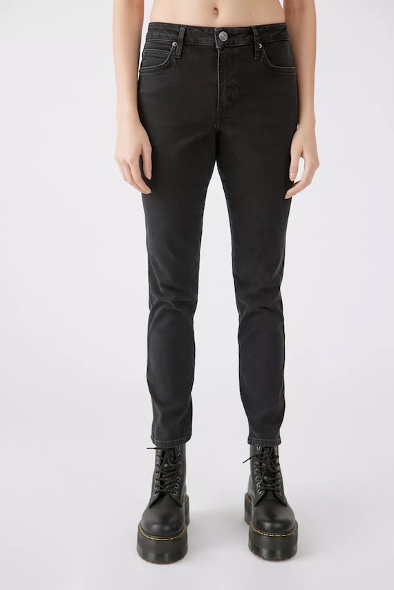 bdg high rise cigarette jeans Y2K BDG Denim Jeans Long Cigarette Legs Skinny Stretchy Fit Mid Rise Early Aughts Streetwear Dark Blue Wash Gender Neutral 29