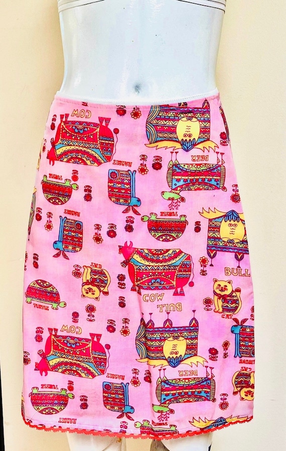 OOAK Handmade Skirt Darling Pink A-Line Pencil Sk… - image 2