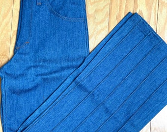 RARE 1970s DEADSTOCK NWT Sears High Waist Long Leg Bell Bottoms Blue Jean Pants Trousers // Sears  // Sky Blue // New With Tags 26” x 33”