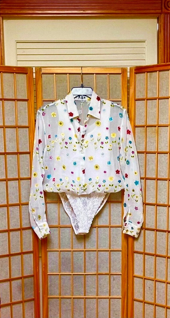 chiffon bodysuit blouse