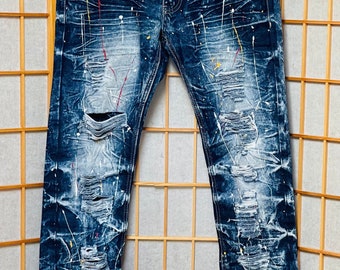 1990s Japanese Brand Switch Paint-splattered Ripped