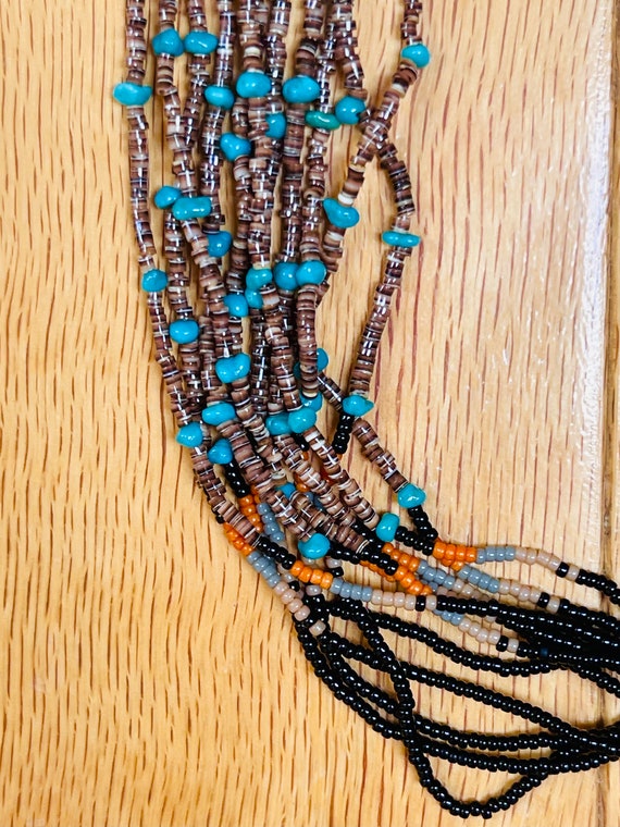 RARE & Unique Native American Necklace Multistran… - image 9