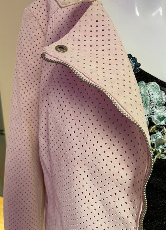 Blush pink moto jacket hot sale