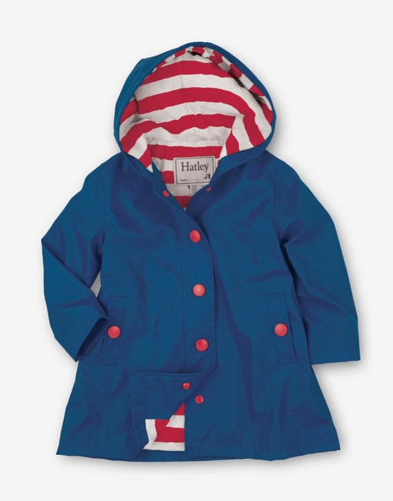 Hatley Girl’s Navy Red & White Rain Slicker Splash