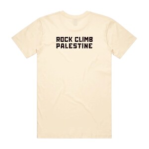 Camiseta de escalada palestina, hallazgo poco común, camiseta de protesta, escalada de resistencia al aire libre, movimiento Palestina Libre, diseño único, escaladores de roca imagen 2