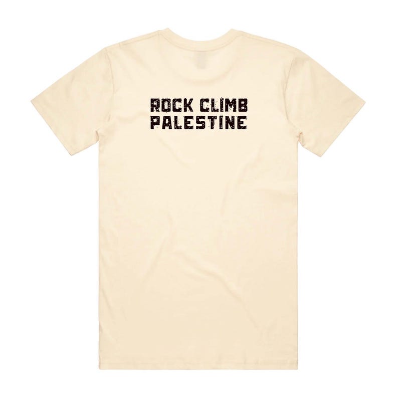 Camiseta de escalada palestina, hallazgo poco común, camiseta de protesta, escalada de resistencia al aire libre, movimiento Palestina Libre, diseño único, escaladores de roca imagen 2