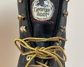 古着 Georgia Boot 1990s Georgia Boots Electricians Boots Black Rough Out