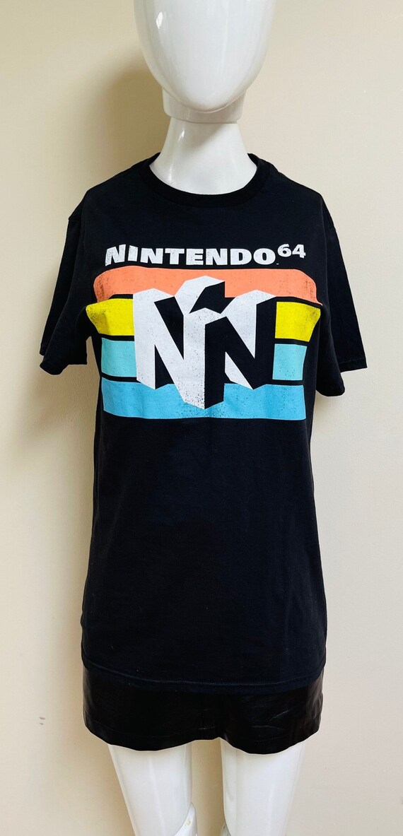 Nintendo 64 Black Vintage Graphic Logo T-Shirt Ni… - image 2