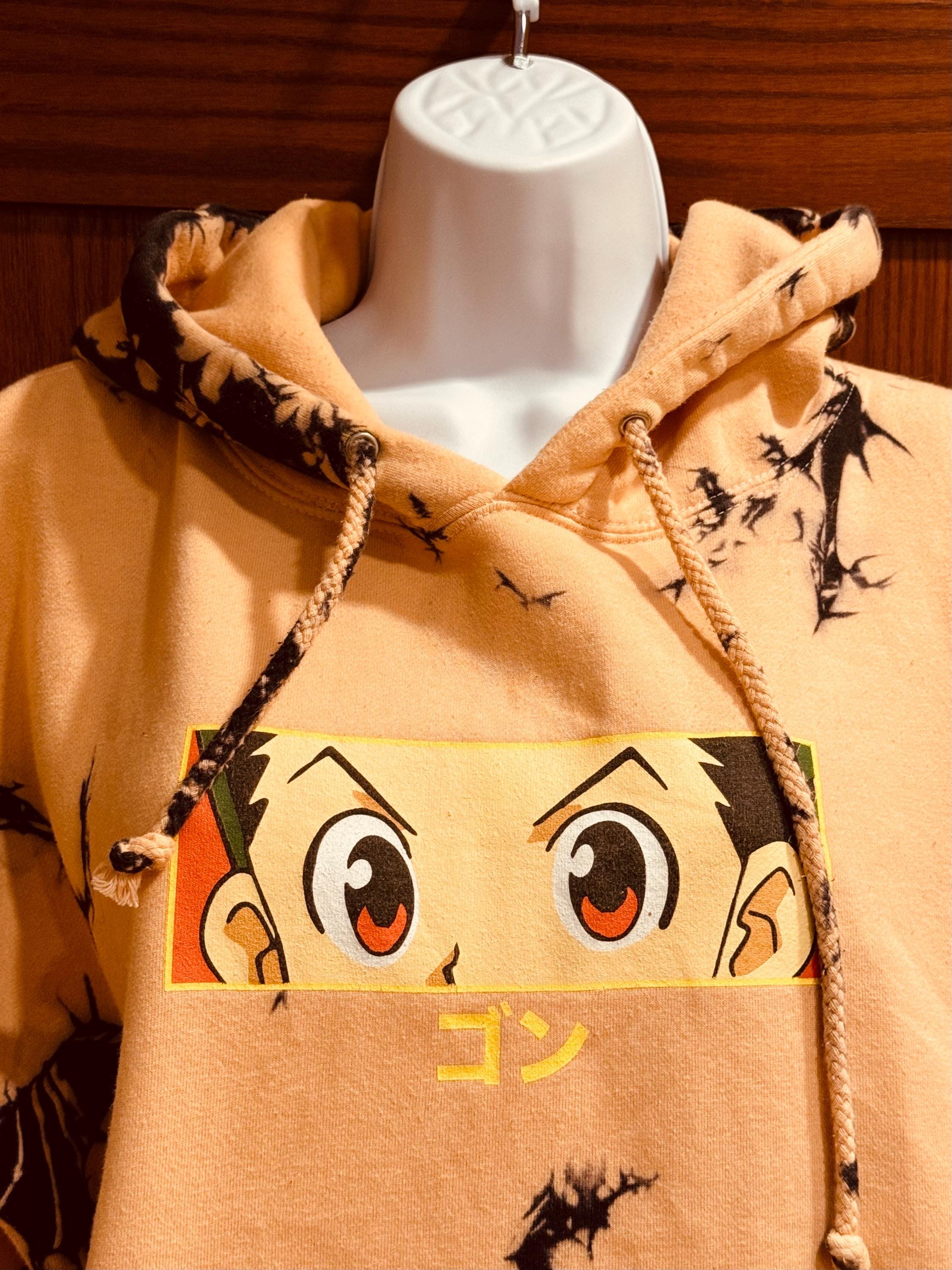 Size XL Hypland Gon Hunterxhunter Hoodie Tan & Black Tie-dye