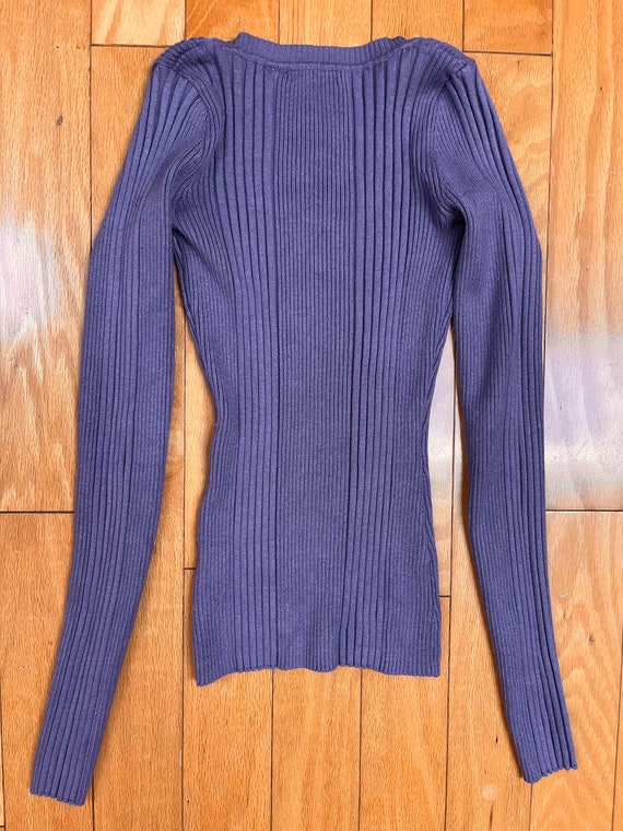 90s Stretchy Grape Purple Pullover Sweater Textur… - image 7