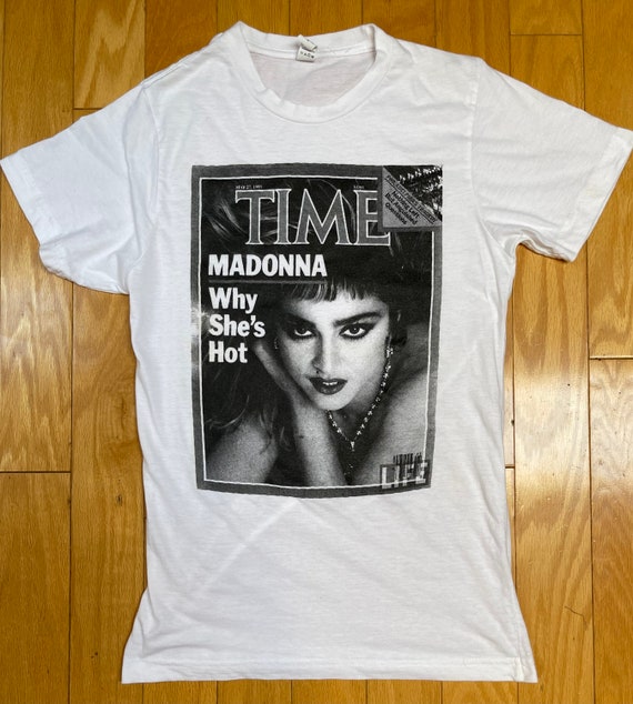 RARE 80s Madonna T-shirt why Shes Hot Magazine Cover 1985 OOAK