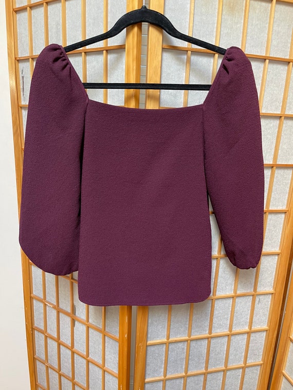 1990s Burgundy Tunic Pullover Top NWT New With Ta… - image 3