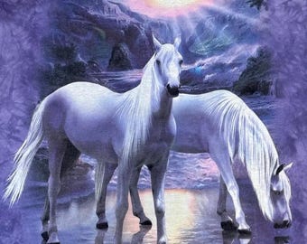 1980s Cosmic Unicorns Print Sparkle Unicorn Lunar Mystical
