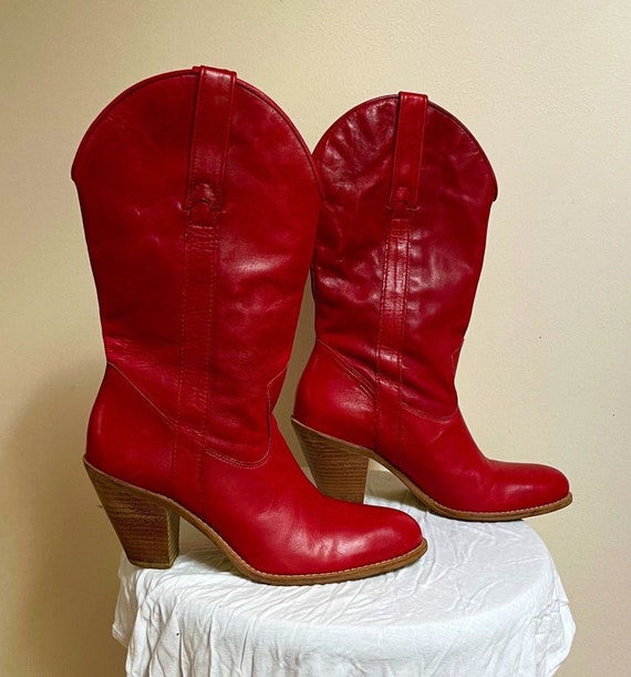 RARE Y2K Jessica Simpson Strawberry Red Leather C… - image 2