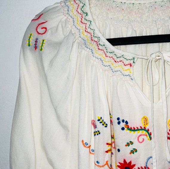 1930s 1940s Hungarian Embroidered Peasant Blouse … - image 3